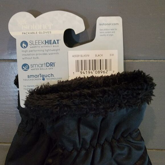 Isotoner Women’s Black SleekHeat touchscreen capability Quilted Gloves S… - Picture 8 of 9